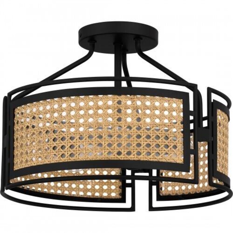 Quoizel PYA1714MBK Priya Semi flush 3 lights matte black. Semi-Flush Mount