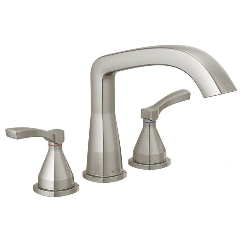 Roman Tub Trim Stryke 2 Lever Lumicoat Stainless WaterSense ADA 3 Hole