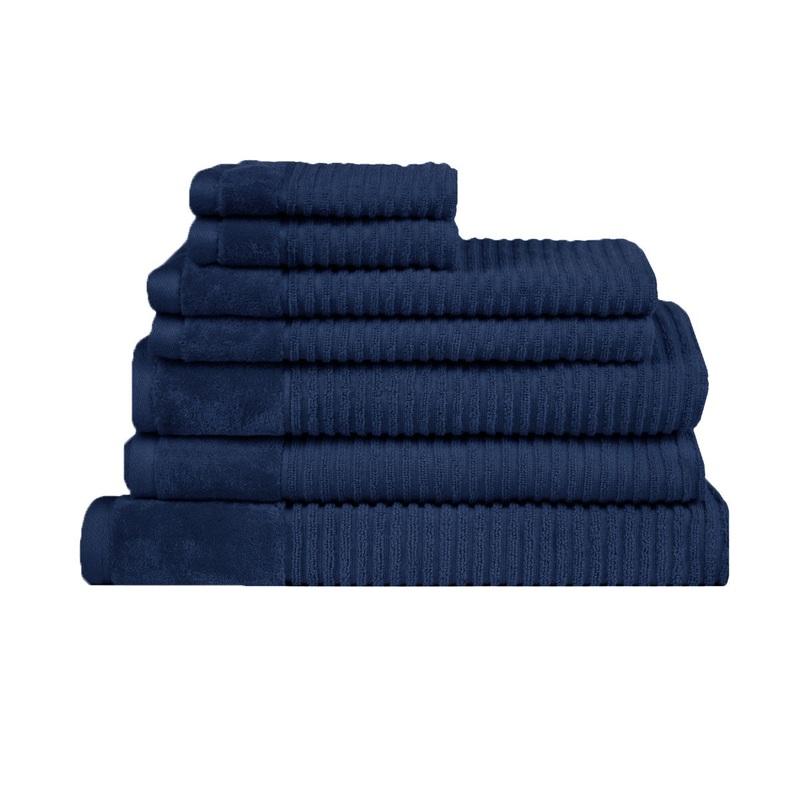 Royal Excellency 7 Piece Cotton Bath Towel Set – Navy