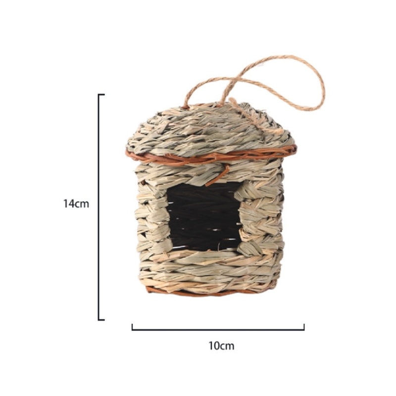 3-Piece Handcrafted Natural Grass Bird Nest – Eco-Friendly Pet Garden Decor(14*10cm)