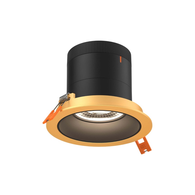 4″ Modular Downlight Black with Gold Trim 35 Degrees Regressed