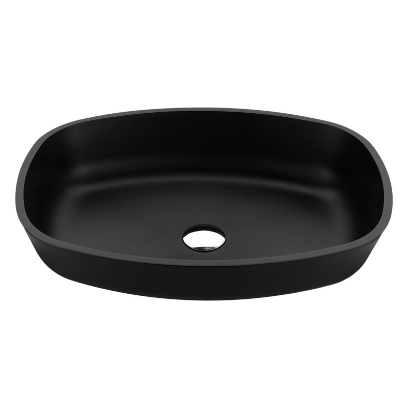 ANZZI LS-AZ913MB Ariadne Rectangle Glass Vessel Bathroom Sink with Matte Black Finish (Showroom Display for Sale)