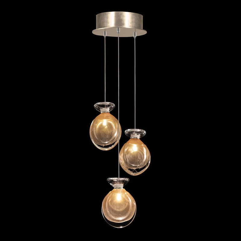 Essence 8.5″W Round Pendant Gold/Gold Round
