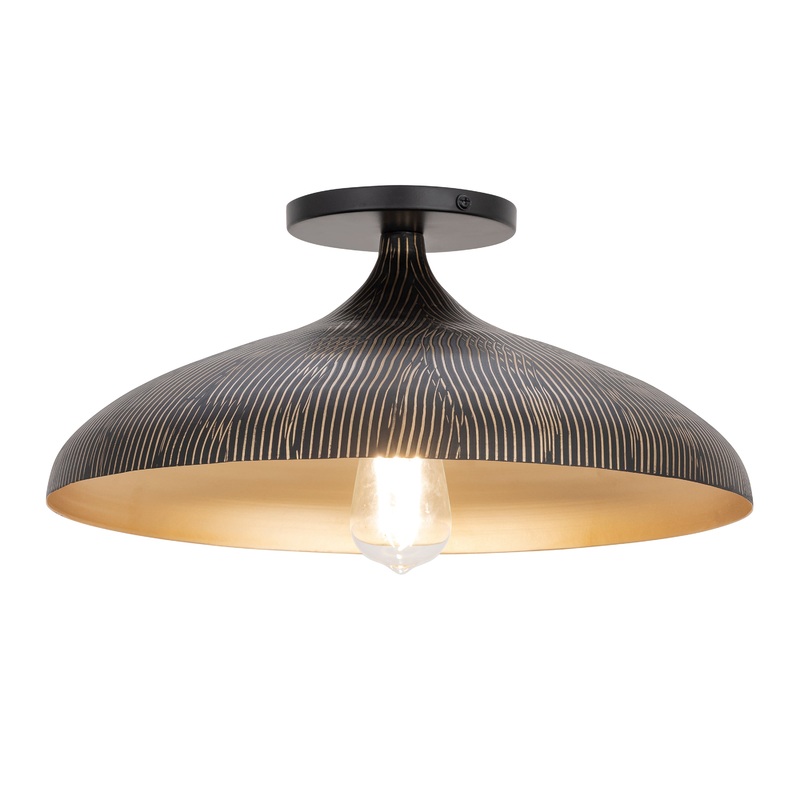 Fleur Flush Mount Black / Gold