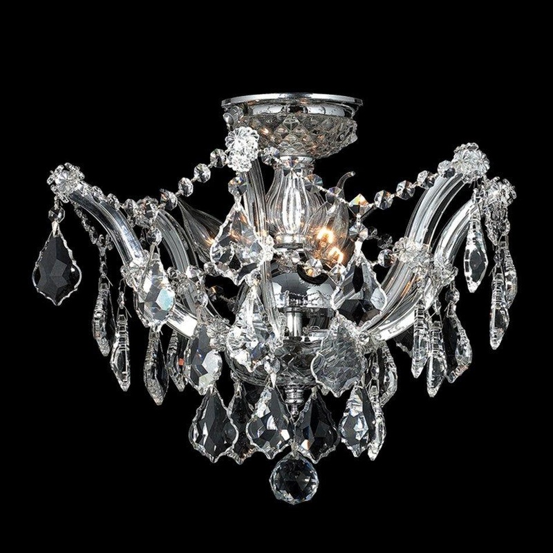 Maria Teresa Classic 3-Light Semi Flush Mount Gold