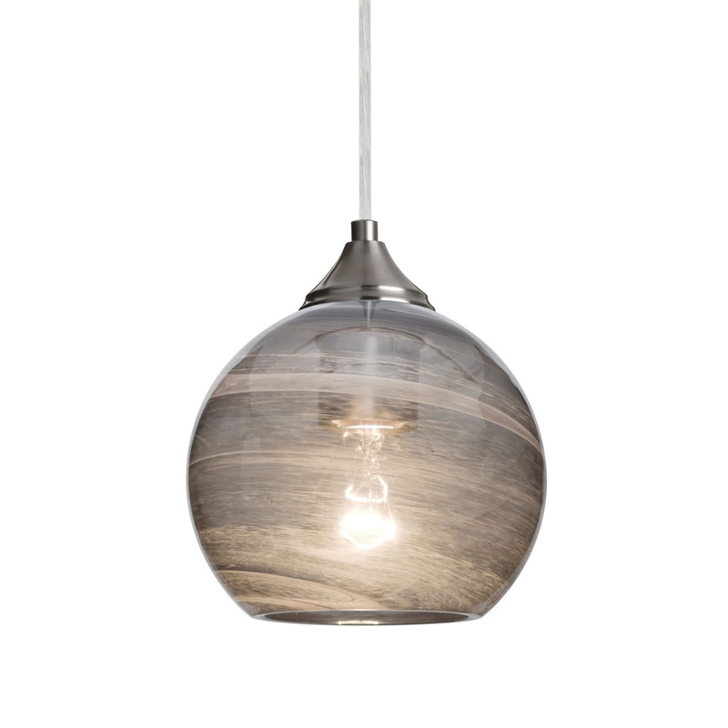 One Light Pendant from the Jilly Collection in Satin Nickel Finish by Besa