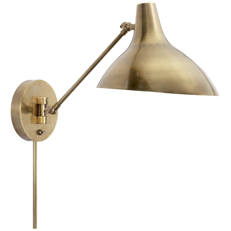 One Light Wall Sconce from the Charlton Collection in Hand-Rubbed Antique Brass Finish by Visual Comfort Signature