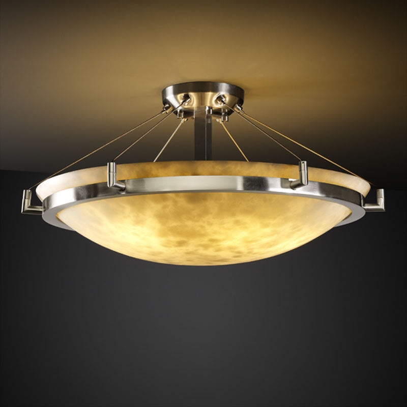 Semi-Flush Mount from the Clouds Collection in Brushed Nickel Finish by Justice Designs