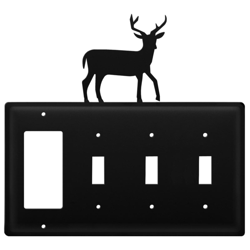 Village Wrought Iron EGSSS-3 Quad Deer Single GFI and Triple Switch Cover CUSTOM Product