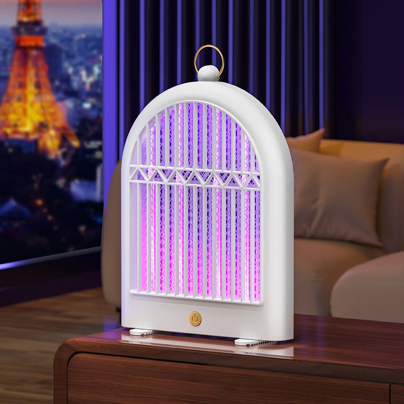 White (Plug-in) USB Mosquito Killer Lamp – Electric Bug Zapper, Wall-Mounted/Standing, Silent