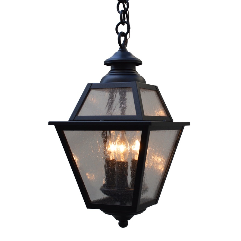 Arroyo INH-8GRCS-BK Inverness Three Light Pendant Satin Black