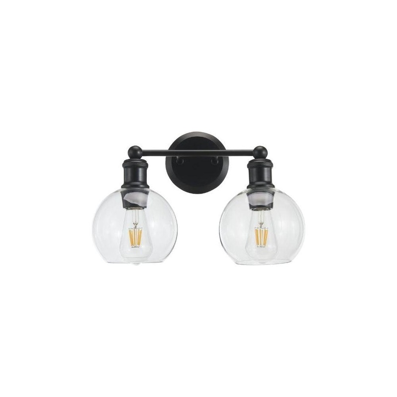 Ash 2-Light Vanity Wall Light Black