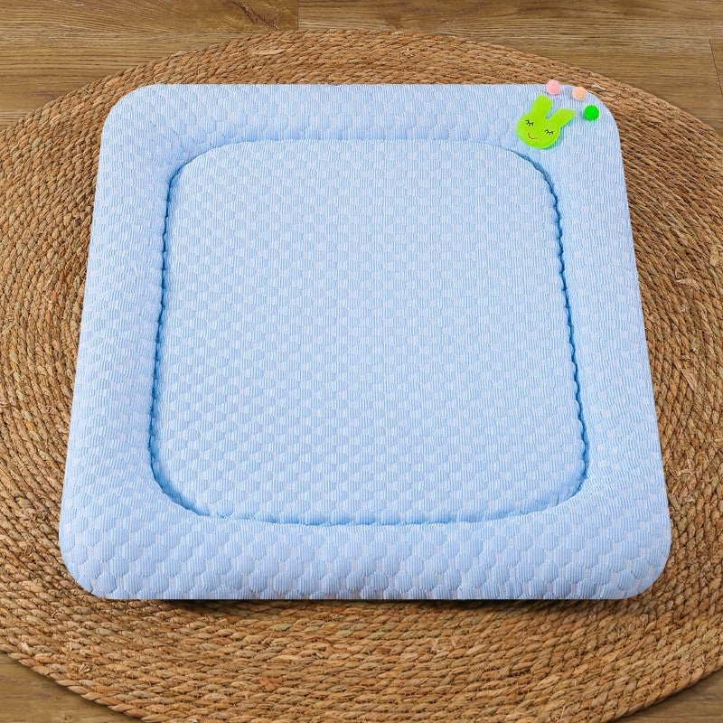 Blue Breathable Cooling Pet Mat – Ice Bean Summer Bed for Small Dogs (S : 35x47cm)