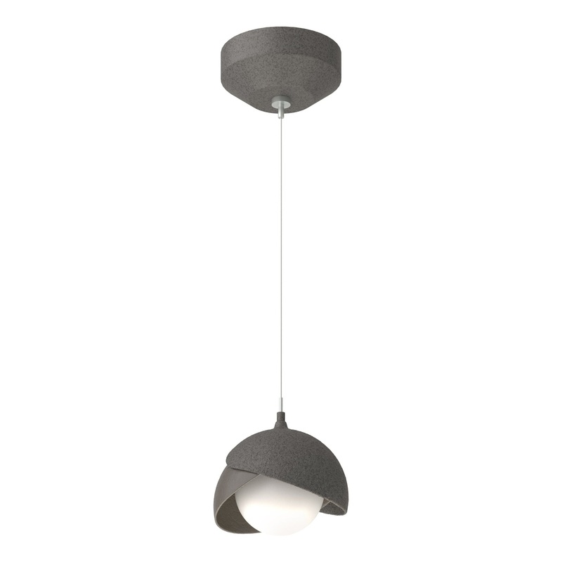 Brooklyn Double Shade Low Voltage Mini Pendant Natural Iron Dark Smoke