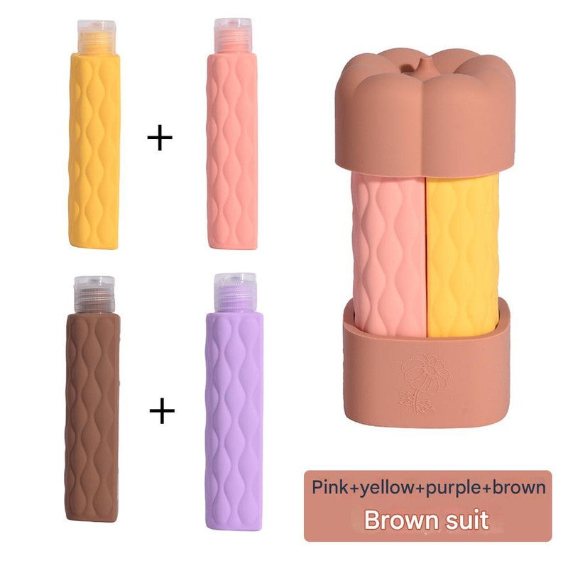 Brown suit Silicone Travel Bottles Set (4 Pack, 60ml) – Leakproof Refillable & Squeezable