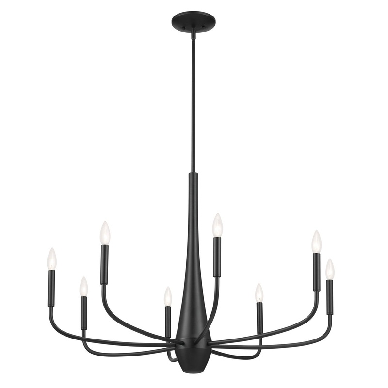 Kichler 52526BK Eight Light Chandelier, Black