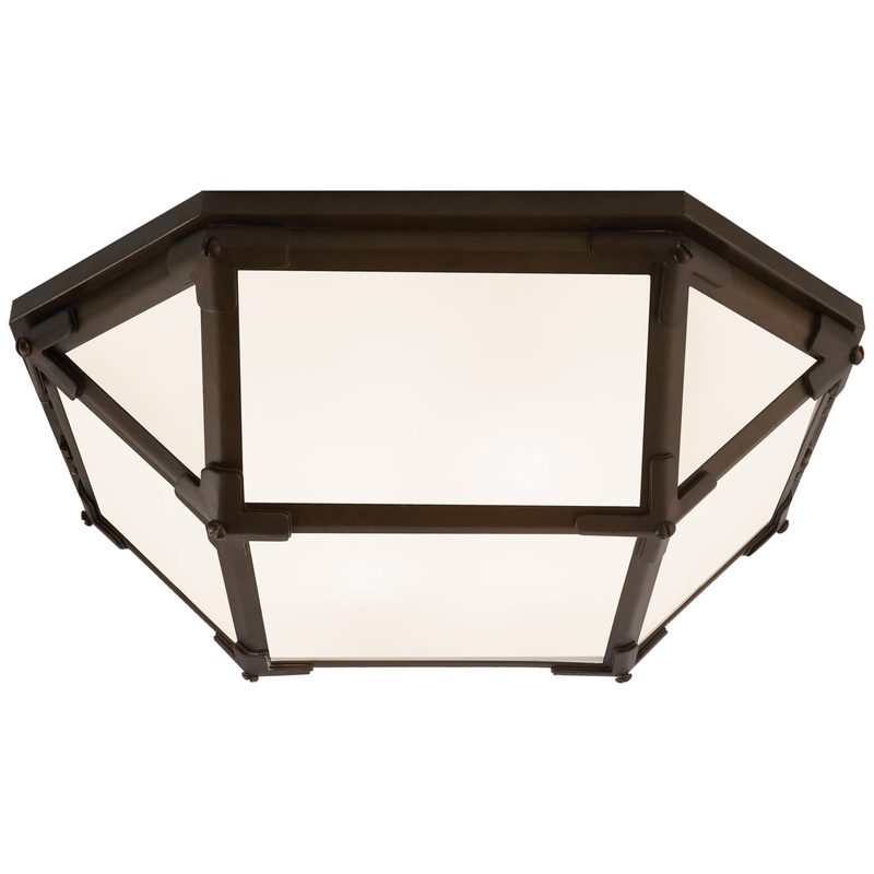 LED Flush Mount from the Morris Collection in Antique Zinc Finish by Visual Comfort Signature