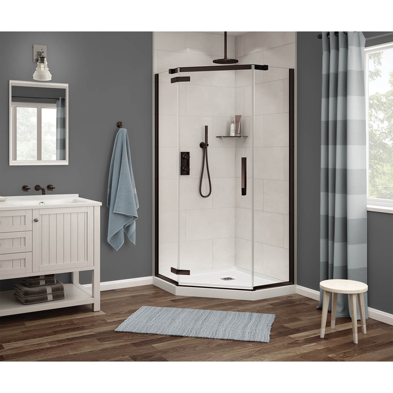 MAAX 136315-900-173-000 Link Neo-angle 38 x 38 x 75 in. 8mm Pivot Shower Door for Corner Installation with Clear glass in Dark Bronze
