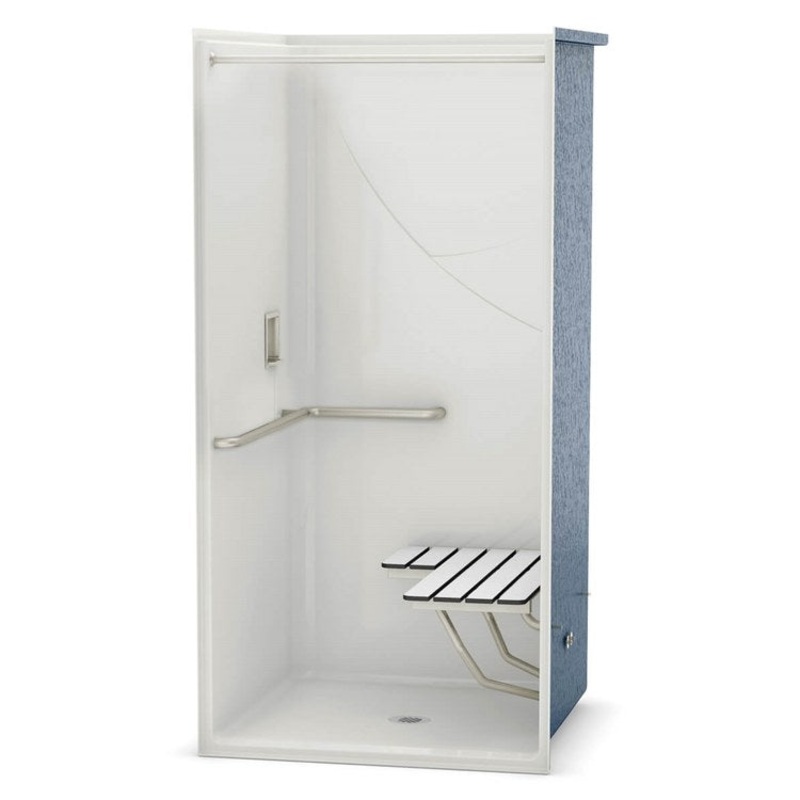 Shower Module 38-3/4 x 39 x 78-3/4 Inch AcrylX White ADA 1 Pieces Alcove Left Drain