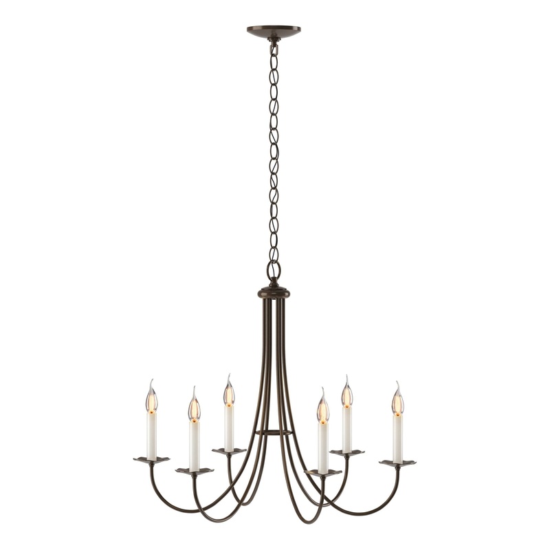 Simple Sweep 6-Arm Chandelier Bronze