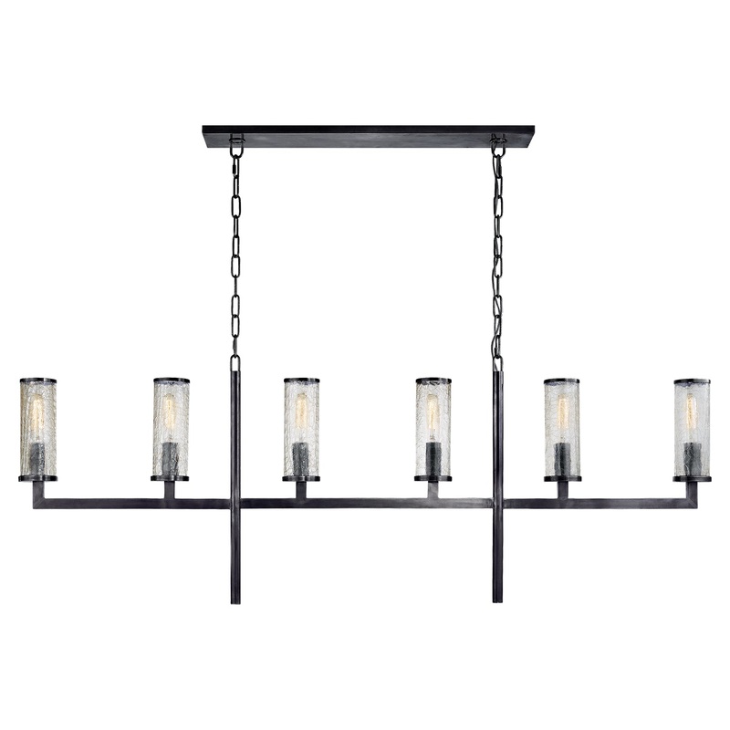 Six Light Linear Chandelier from the Liaison Collection in Bronze Finish by Visual Comfort Signature