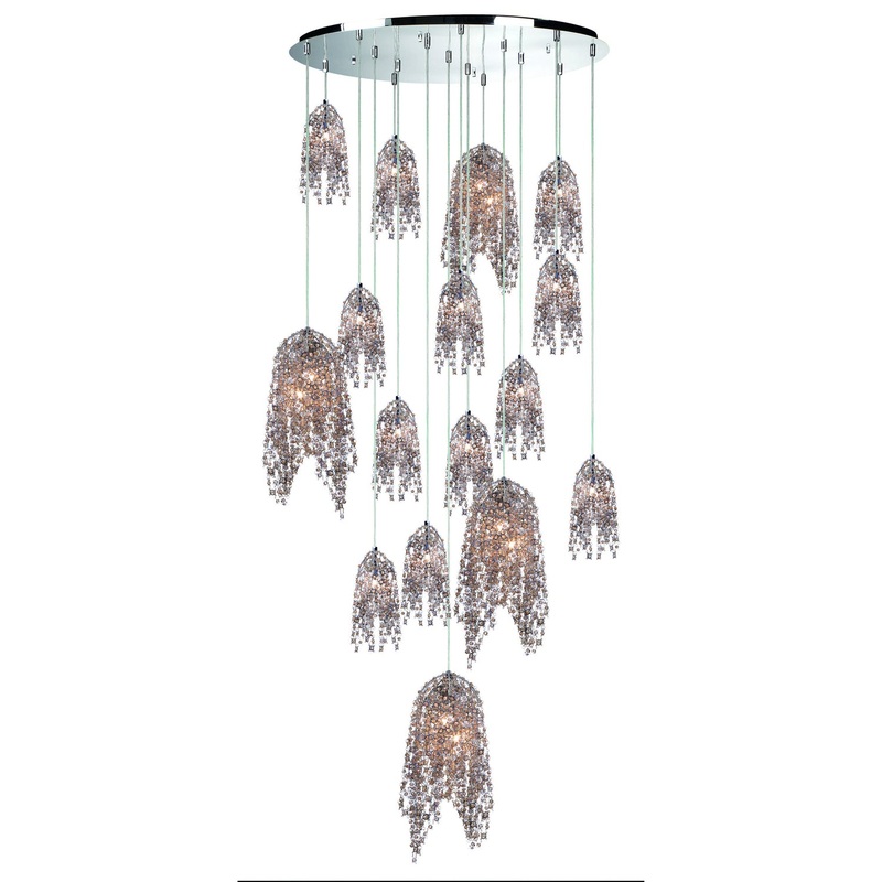20 Light Chandelier from the Danza Collection in Chrome Finish by Eurofase