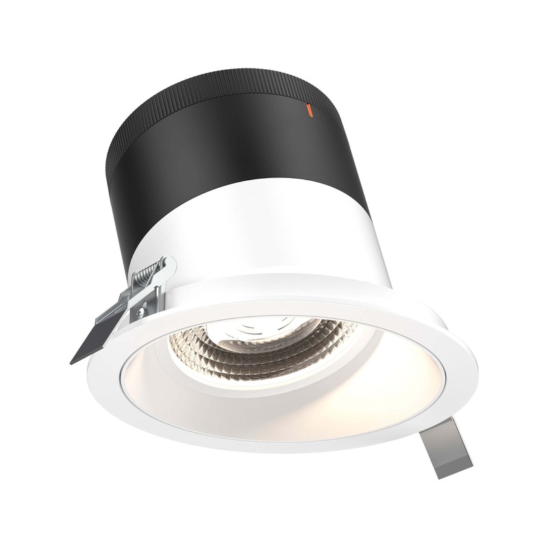 6″ Modular Downlight White with White Trim 60 Degrees Sloped Ceiling
