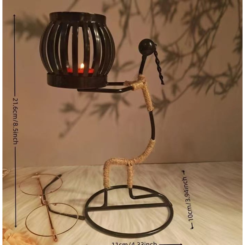 Creative Iron Girl Candle Holder for Nordic Restaurant Table Decorations and Bar Counter Accessories(Style G)