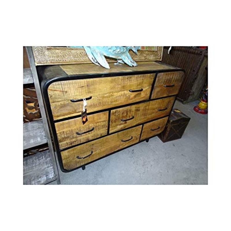 int. d’ailleurs – Cassettiera Industriale a Sei cassetti e Teak Riciclato – PAL404