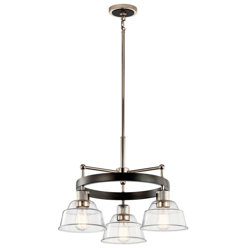 Kichler 52402PN Three Light Chandelier, Polished Nickel