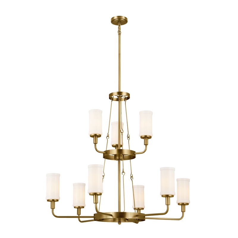 Kichler 52452NBR Nine Light Chandelier, Natural Brass