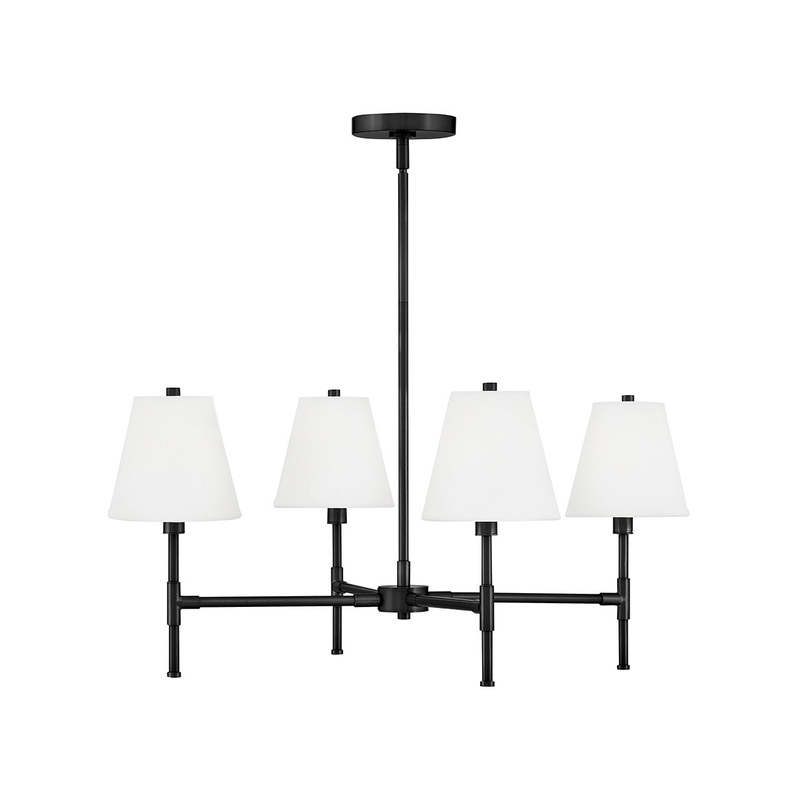 LED Chandelier from the Beale Collection in Black Finish by Lark