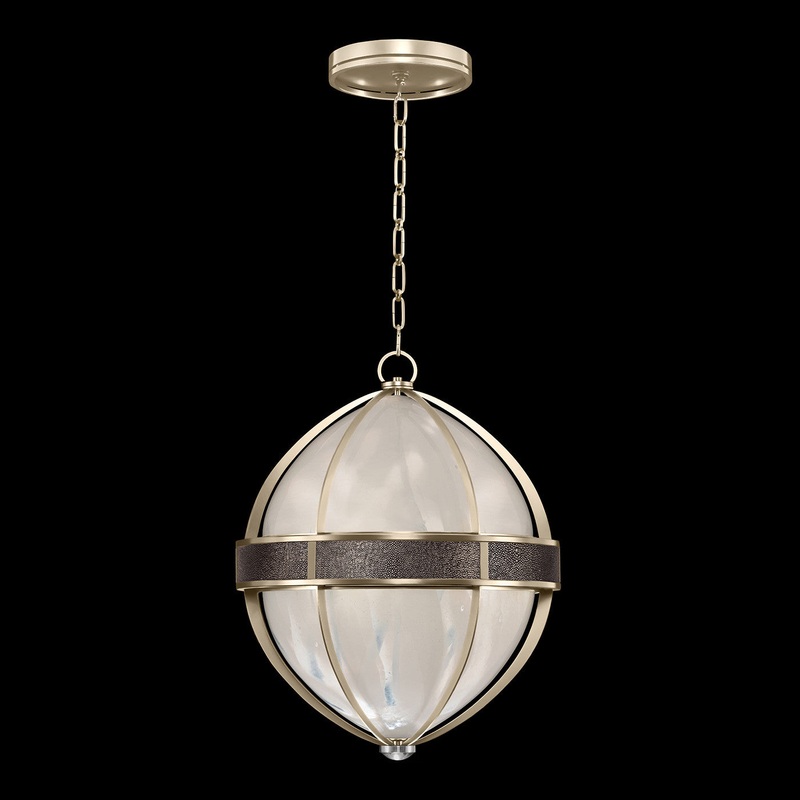 Mirage 18.75″W Round Pendant Champagne/Nickel/Pebble