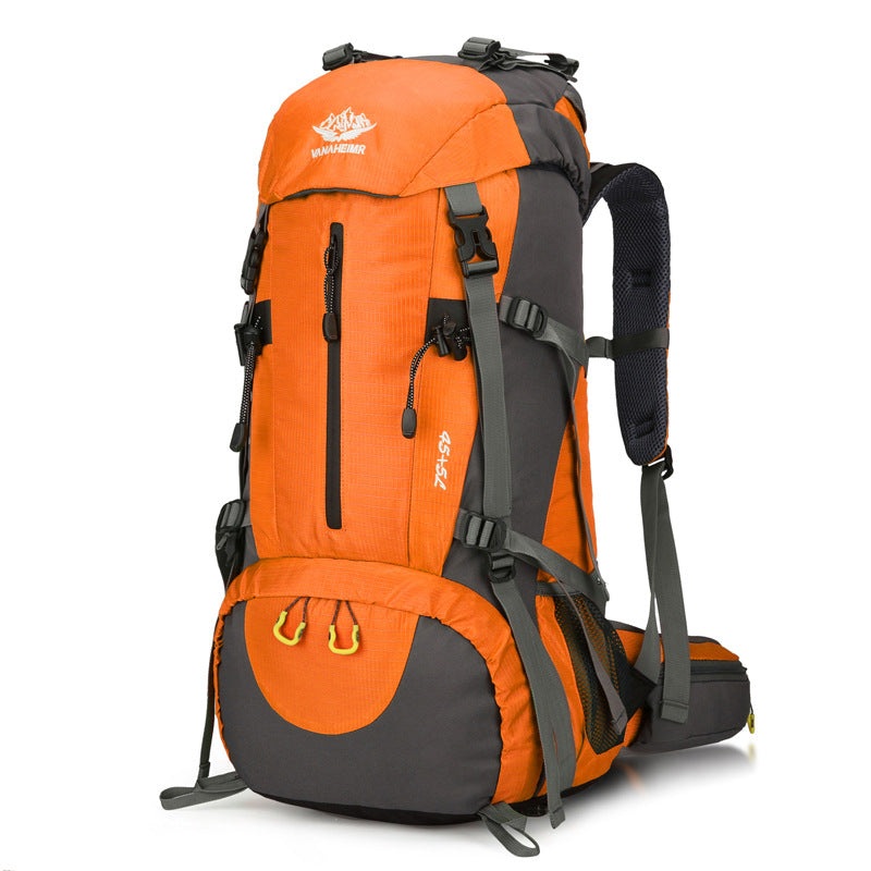 Orange Nylon Hiking Backpack – Multifunctional Outdoor Sports Bag