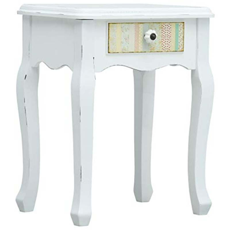 SKM Comodino Bianco 40x30x50,5 cm in Legno