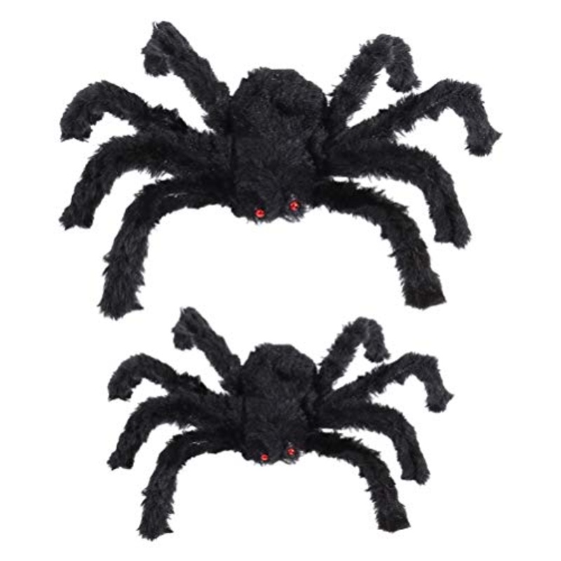 STOBOK 2Pcs Giocattoli Ragno Ragno Decorazione Spaventosa Peluche Modello Ragno per Puntelli Foto Bomboniere Ragno Partito Scherzi (30 Cm + 60 Cm)