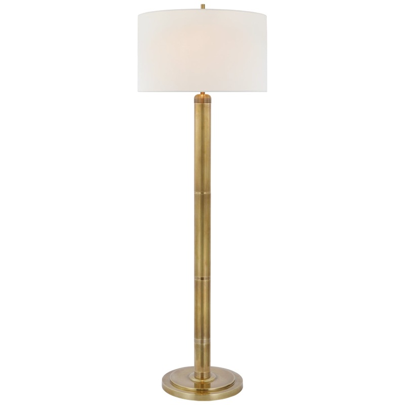 Two Light Floor Lamp from the Longacre Collection in Hand-Rubbed Antique Brass Finish by Visual Comfort Signature