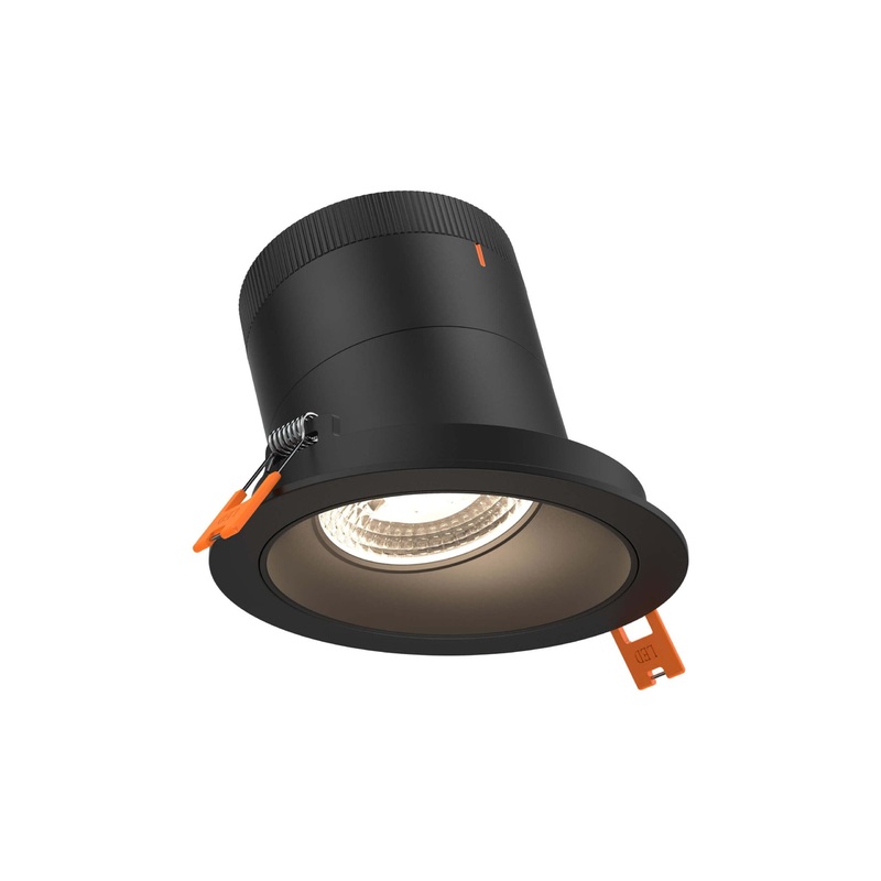 4″ Modular Downlight Black with Black Trim 35 Degrees Sloped Ceiling