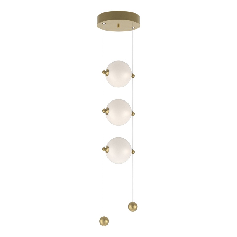 Abacus 3-Light LED Pendant Modern Brass Opal Glass (GG)