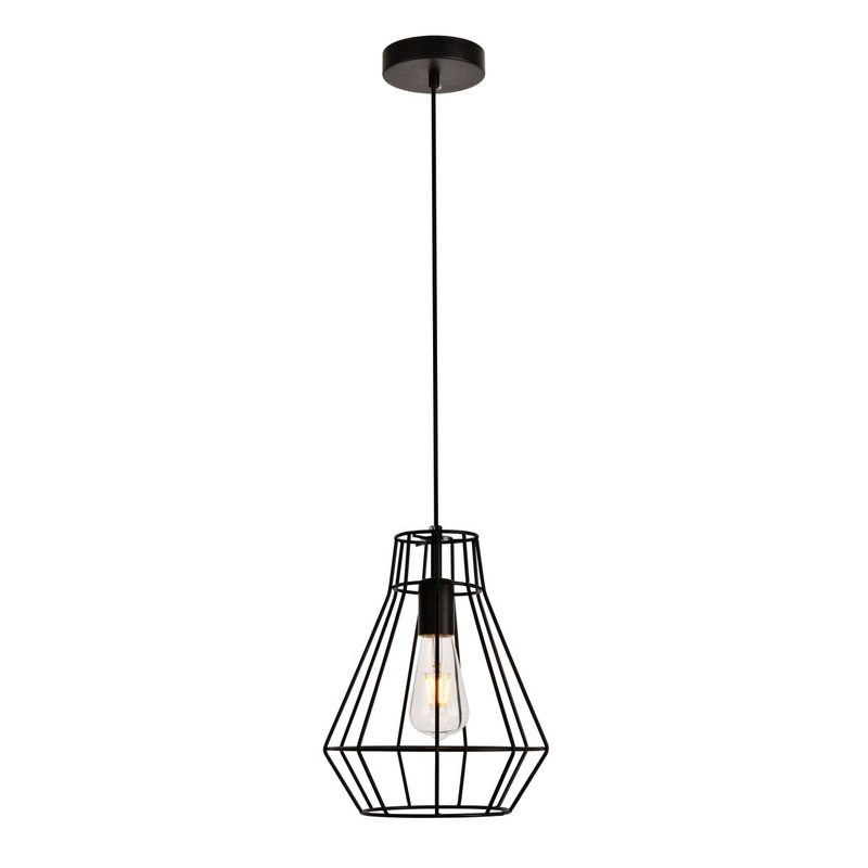 Elegant Lighting LDPD2087 Jago One Light Pendant Black