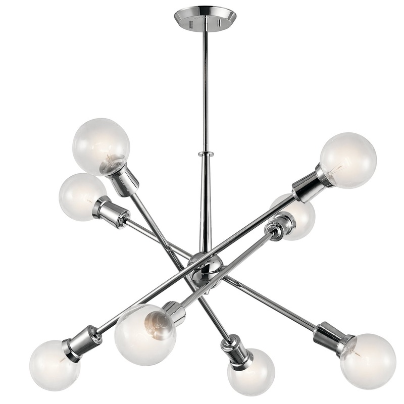 Kichler 43118CH Eight Light Chandelier, Chrome