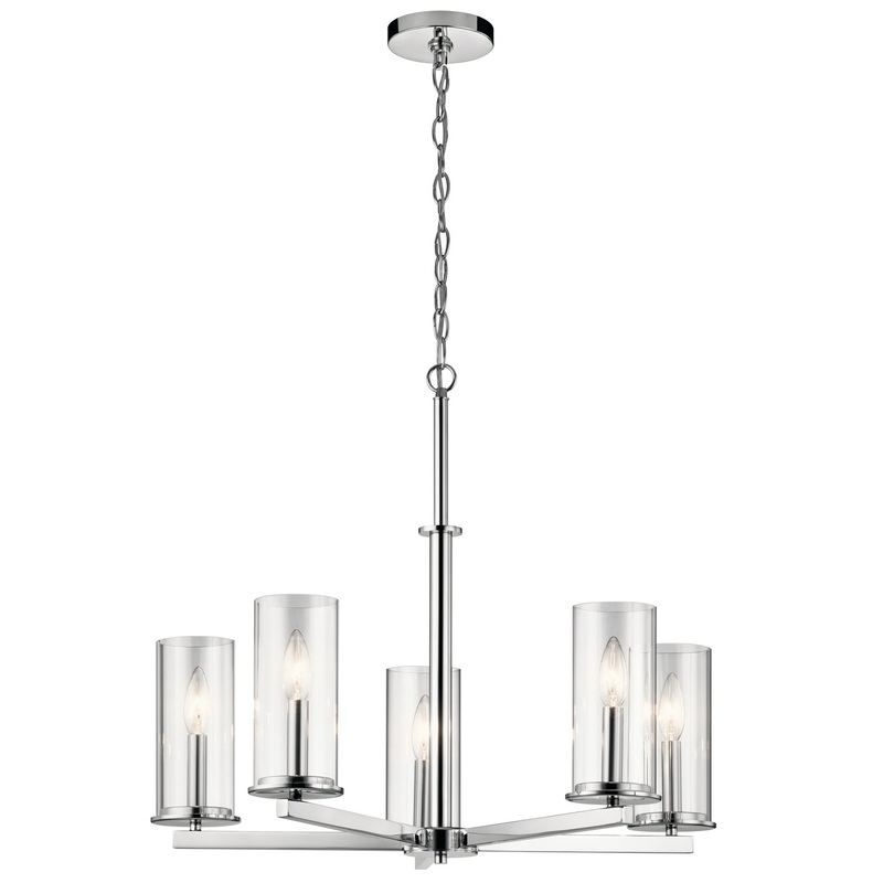 Kichler 43999CH Five Light Chandelier, Chrome