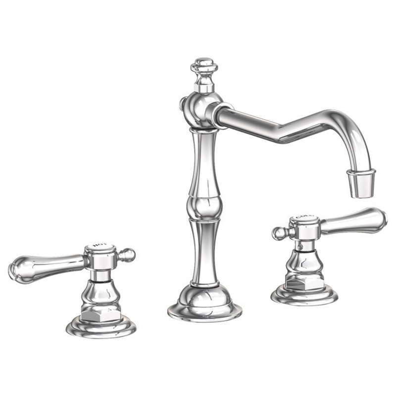 Kitchen Faucet Chesterfield 8 Inch Spread 2 Lever ADA Polished Chrome Spout Height 5-13/16 Inch Spout Reach 9-1/2 Inch 1.8 Gallons per Minute