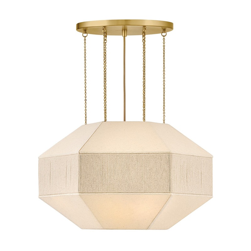 LED Chandelier from the Lyla Collection in Lacquered Brass Finish by Hinkley