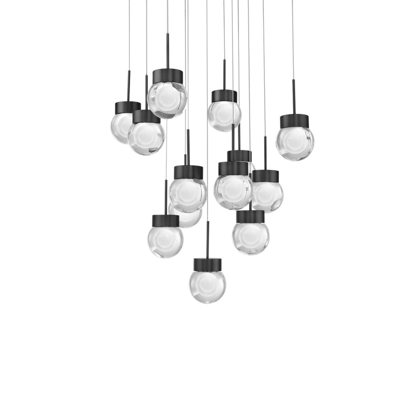 LED Pendant from the Double Bubble Collection in Black Finish by Modern Forms