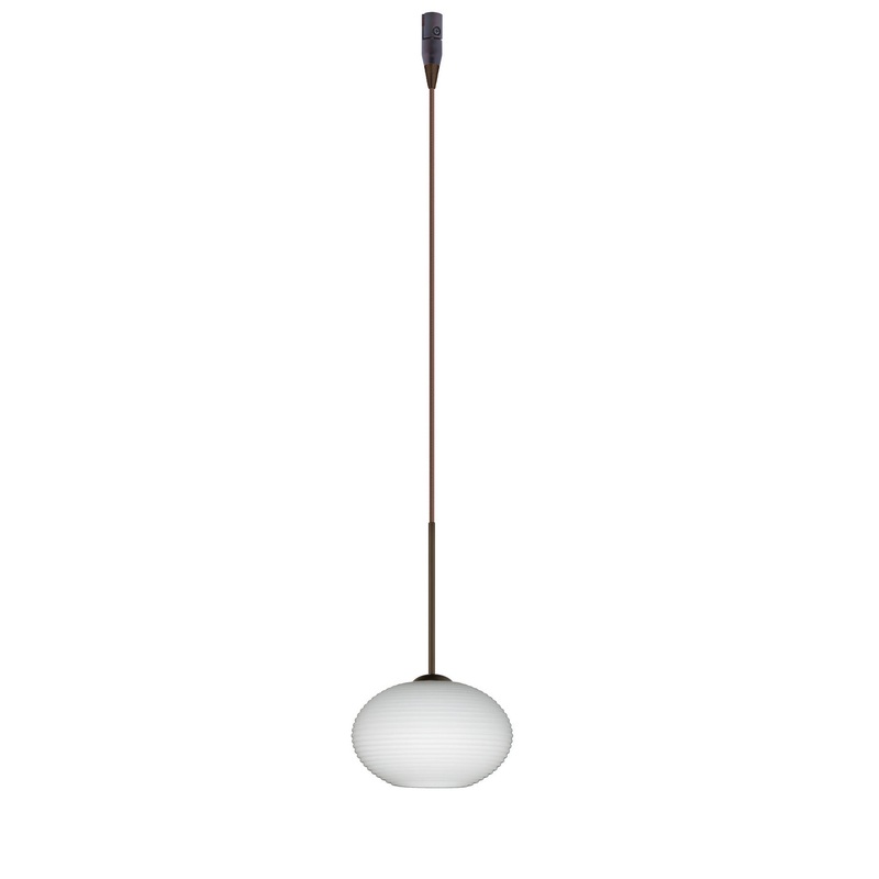 One Light Pendant from the Lasso Collection in Bronze Finish by Besa