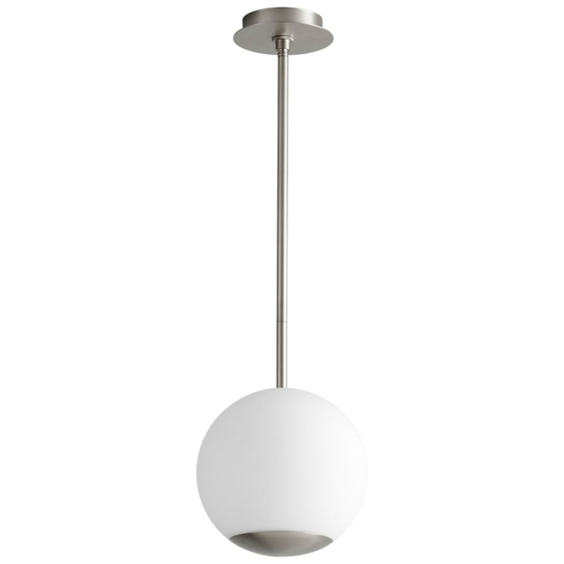 Terra Single-Light 10″ LED Globe Pendant – Satin Nickel