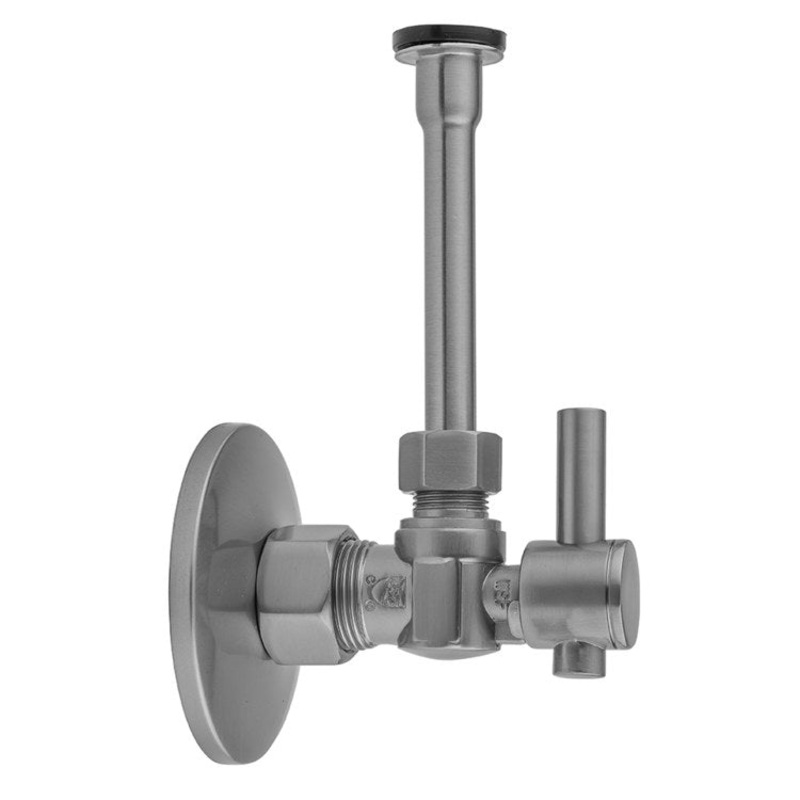 Toilet Supply Kit Quarter Turn Angle Pattern 5/8IN OD x 3/8IN OD 20 Inch Satin Nickel Lever Compression Part Number 621-2-72