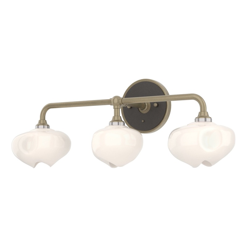 Ume 3-Light Curved Arm Bath Sconce Soft Gold Oil Rubbed Bronze