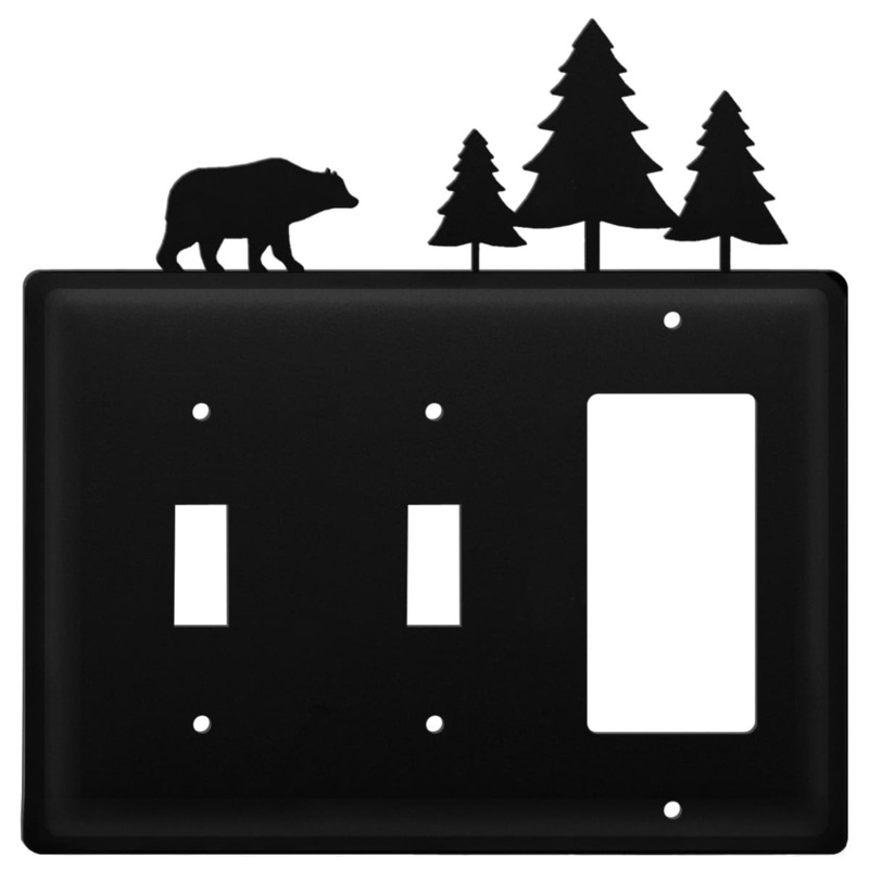 Village Wrought Iron ESSG-83 Triple Bear & Pine Trees Switch Cover Triple CUSTOM Product